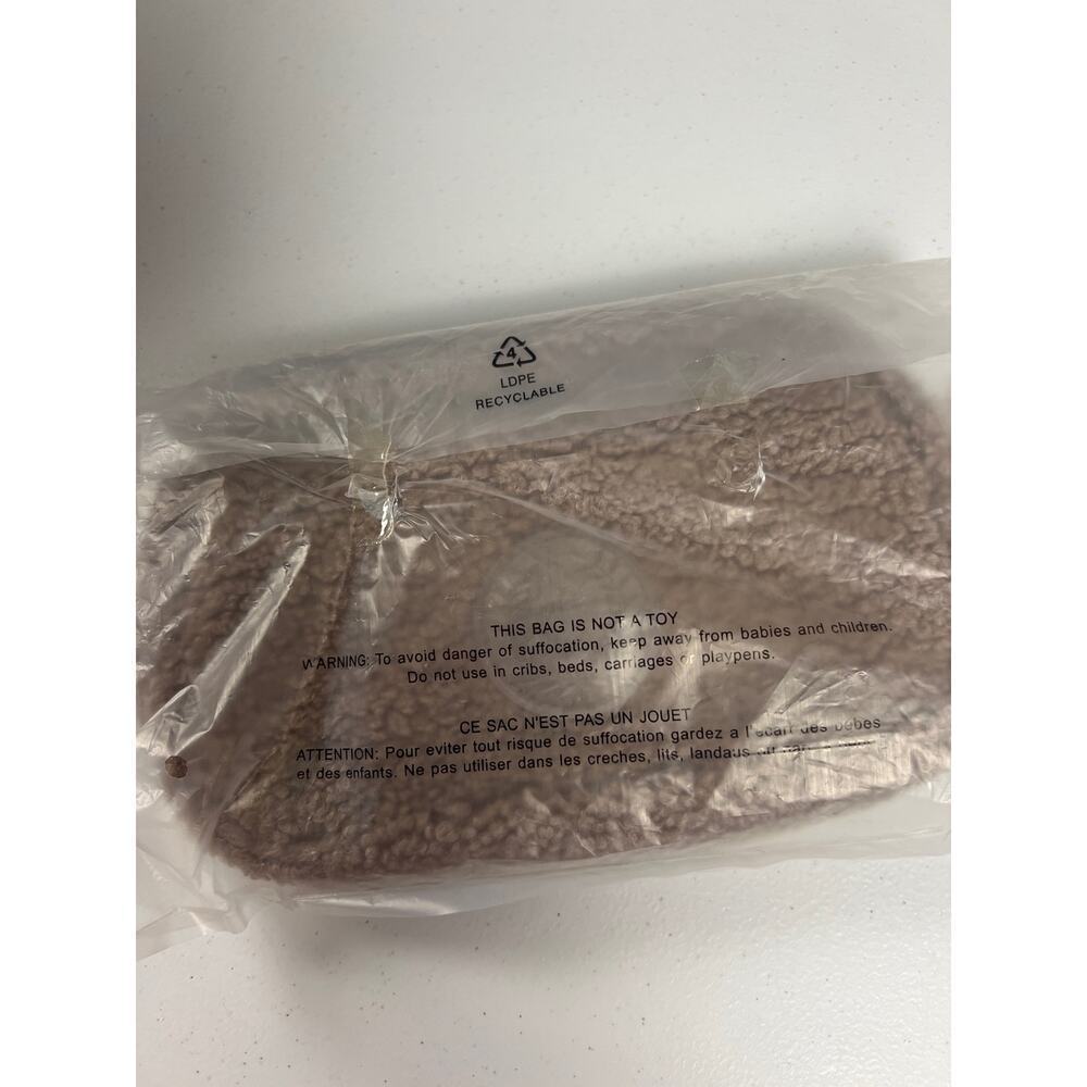 NEW Cross Body Bag Victoria Secret Teddy Fur Plush Taupe - Picture 9 of 9